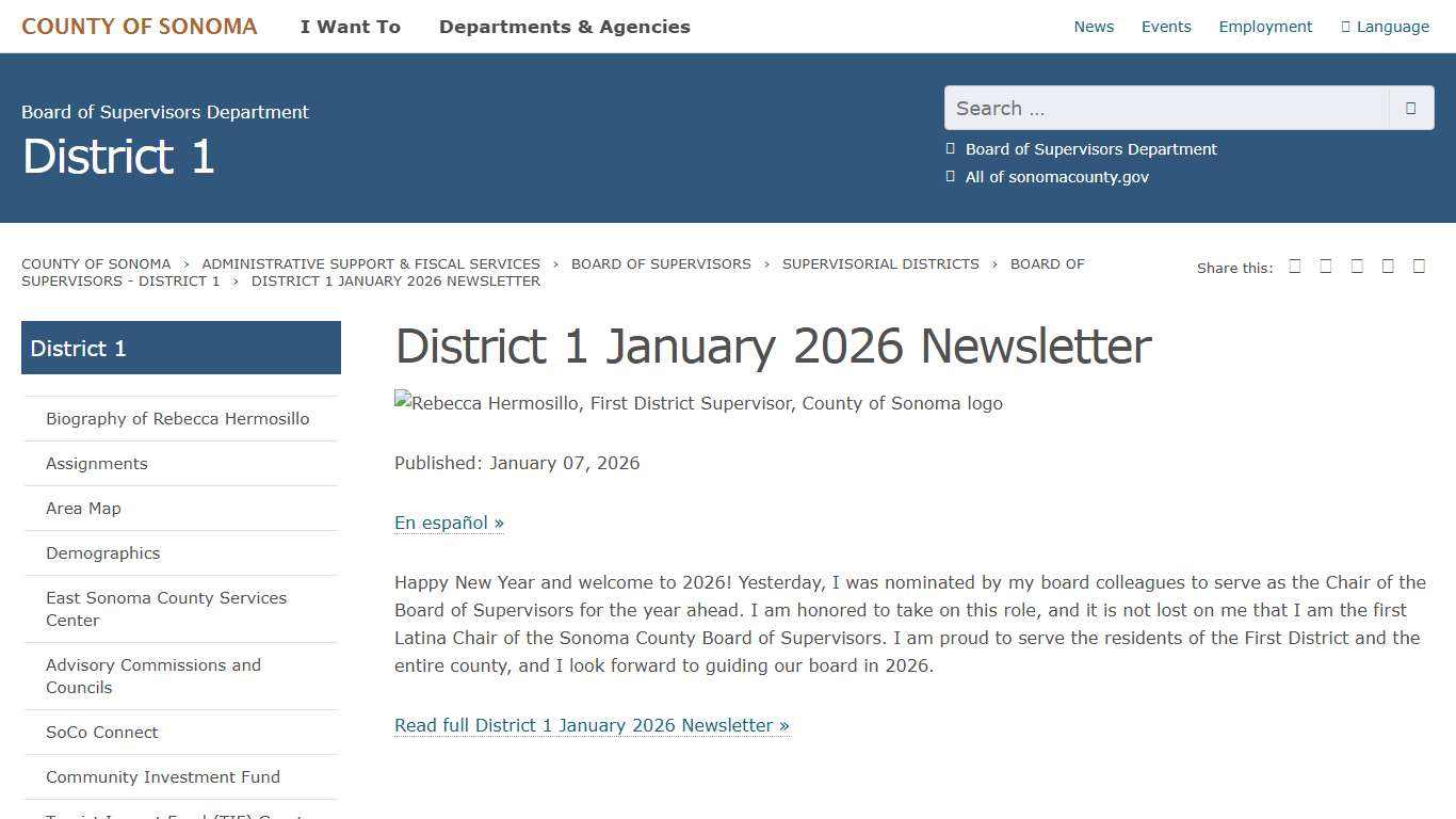 District 1 January 2026 Newsletter